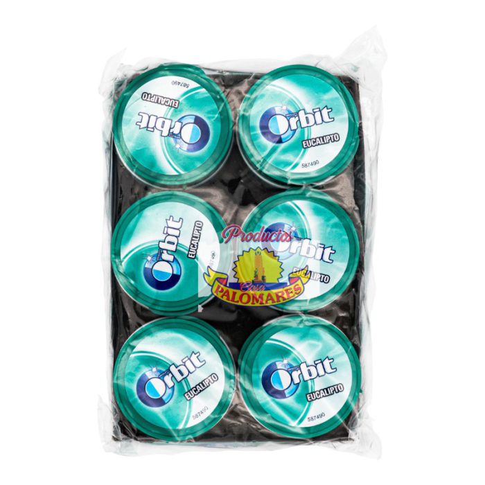 Chicles Orbit Box Eucalipto 6 Unidades